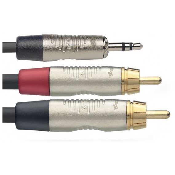 Stagg NYC1,5/MPS2CMR, kabel 2x RCA/mini JACK, 1,5m