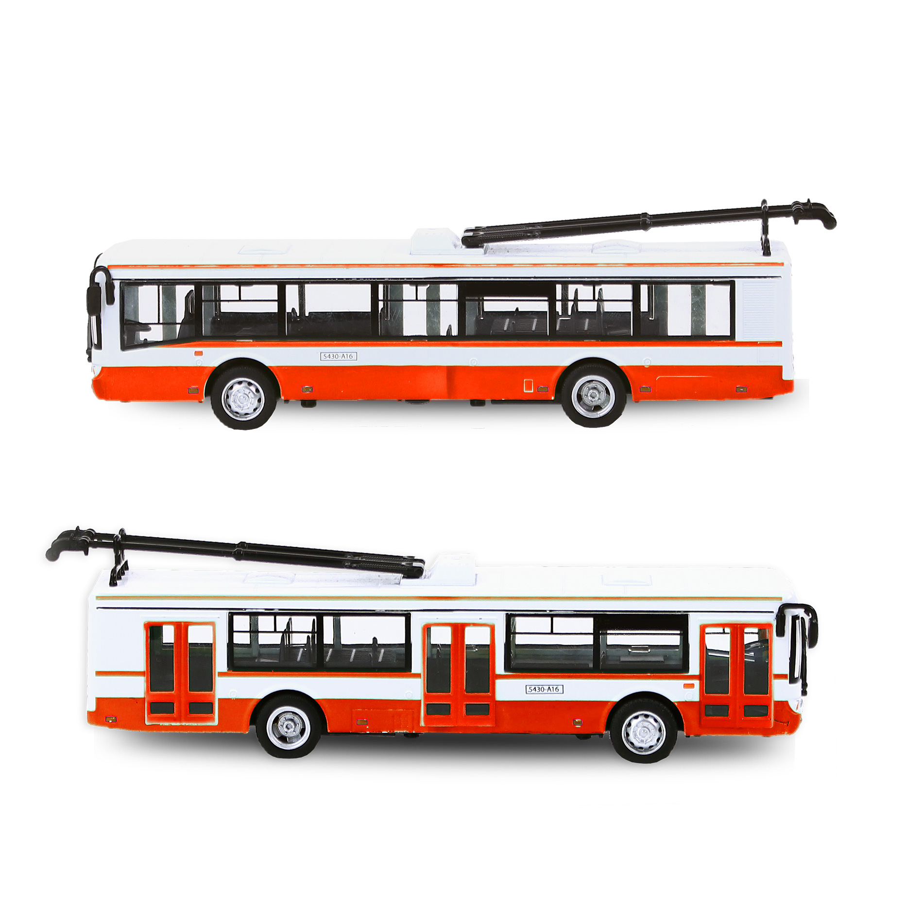 Rappa - Kovový trolejbus červený 16 cm