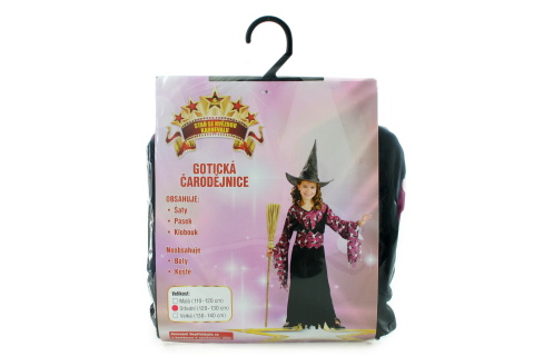 Šaty - Gotická Čarodějka, 120 - 130 cm
