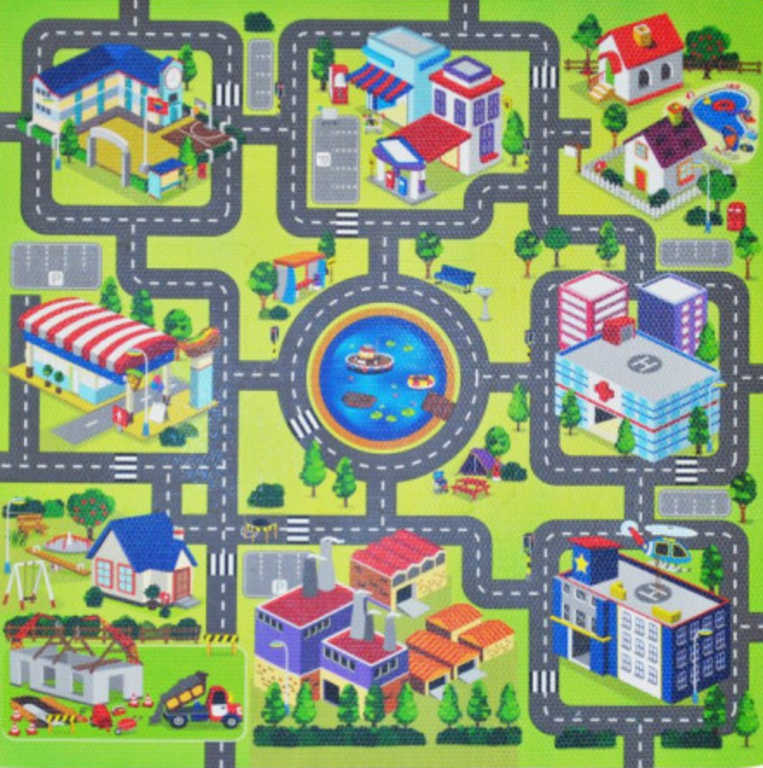 Měkké bloky Město 9ks pěnový koberec baby puzzle podložka na zem