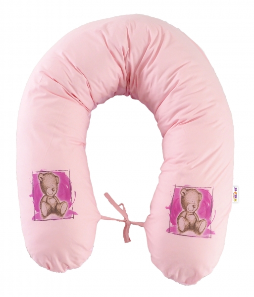 baby-nellys-kojici-polstar-relaxacni-poduska-170-cm-teddy-ruzovy