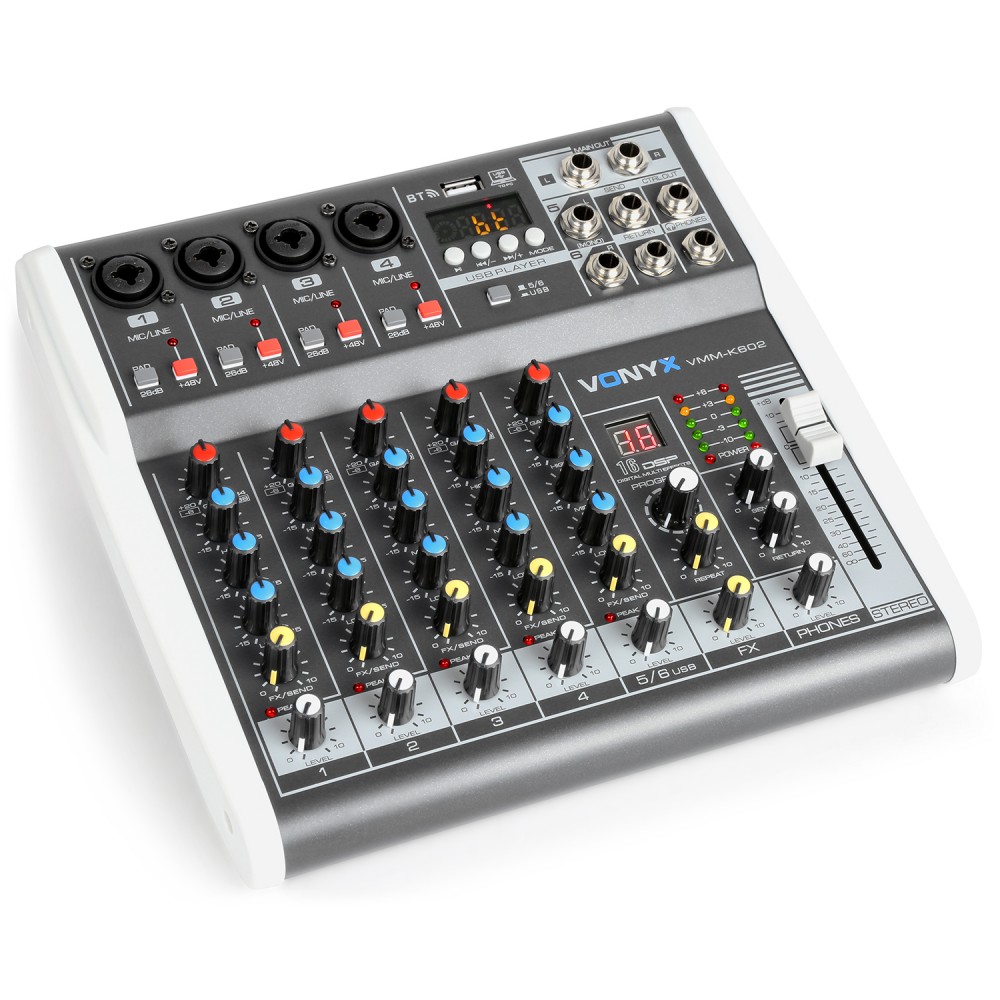 Vonyx VMM-K602 6-kanálový mix pult s DSP