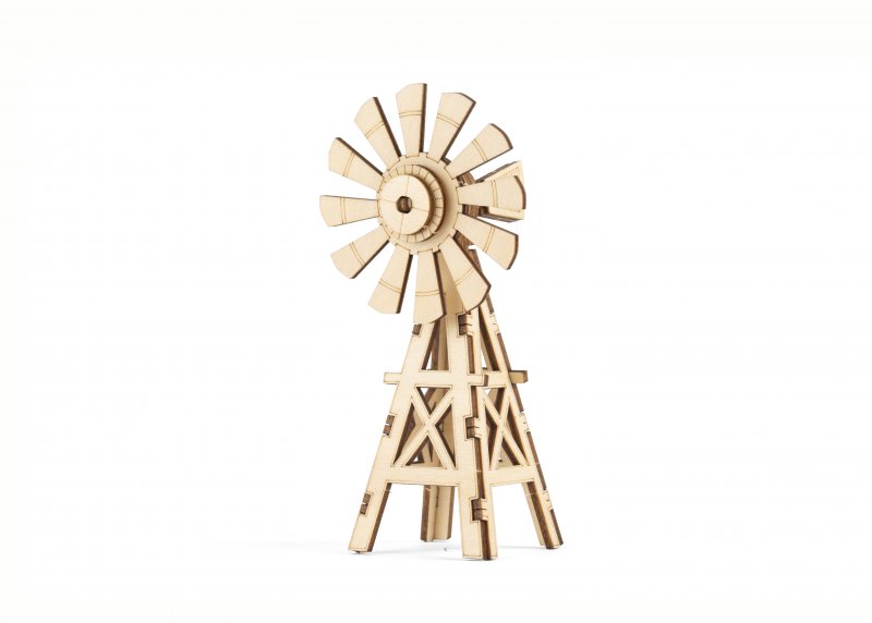 Kikkerland - Dřevěné 3D puzzle větrný mlýn