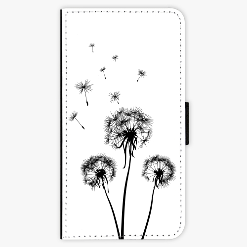 Flipové pouzdro iSaprio - Three Dandelions - black - Samsung Galaxy S7