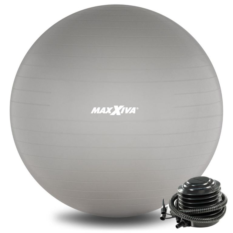MAXXIVA Gymnastický míč Ø 65 cm s pumpičkou, stříbrný