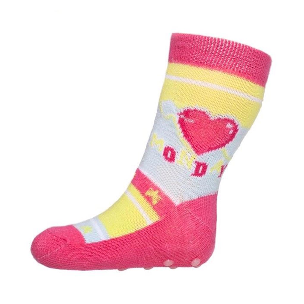 Kojenecké ponožky New Baby s ABS - Monday - růžová/86 (12-18m)