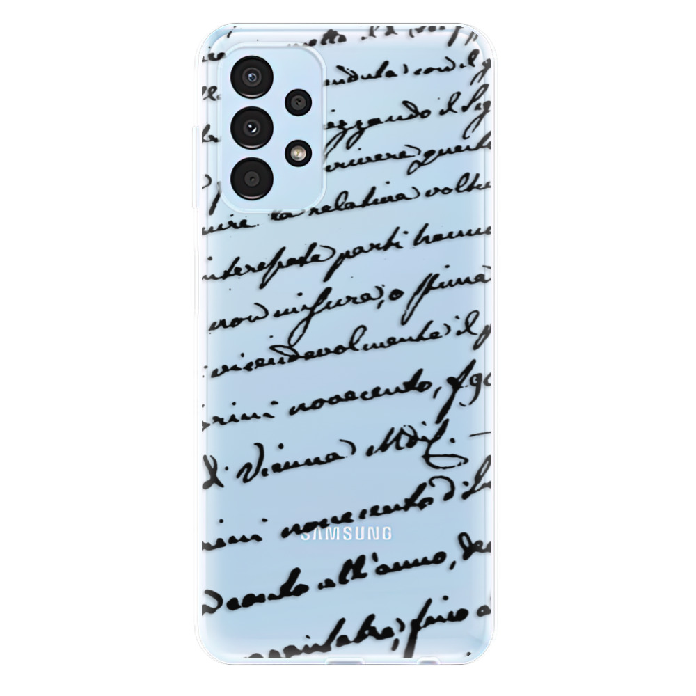Odolné silikonové pouzdro iSaprio - Handwriting 01 - black - Samsung Galaxy A13