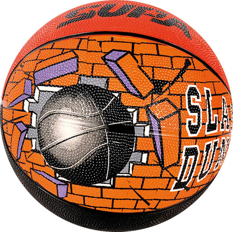 Míč na košíkovou různobarevný s grafikou basketbal 4 druhy