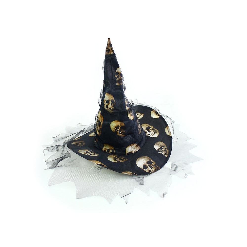 Klobouk Lebky čarodějnice/Halloween pro dospělé