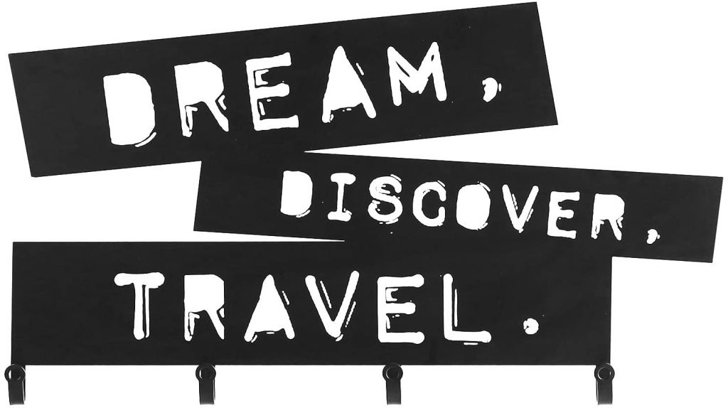 Miadomodo Nástěnný věšák s háčky, Dream Discover Travel