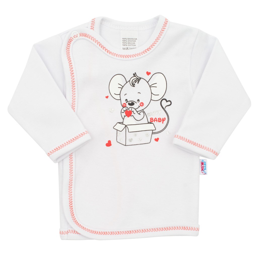Kojenecká košilka New Baby Mouse - bílá/56 (0-3m)