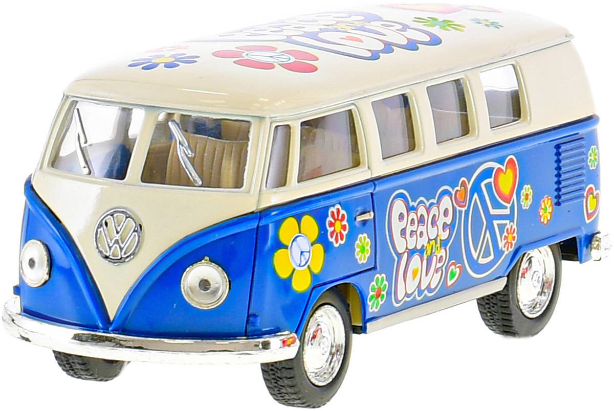 KINSMART Autobus model 1:32 VW Classical 1962 kov PB 13cm 4 barvy hippies