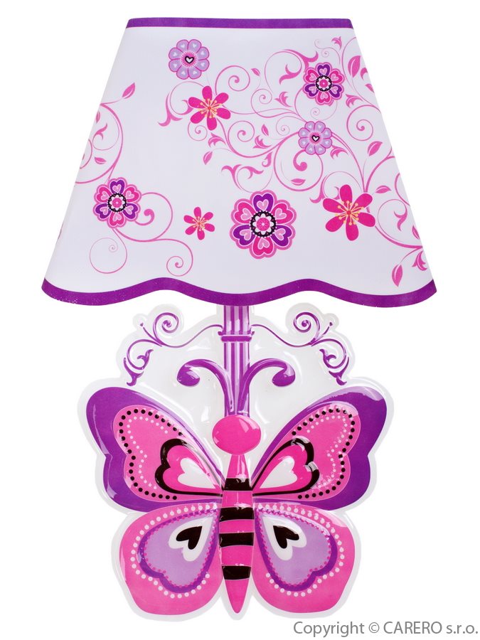 Svítící samolepící LED lampička Bayo motýl - růžová