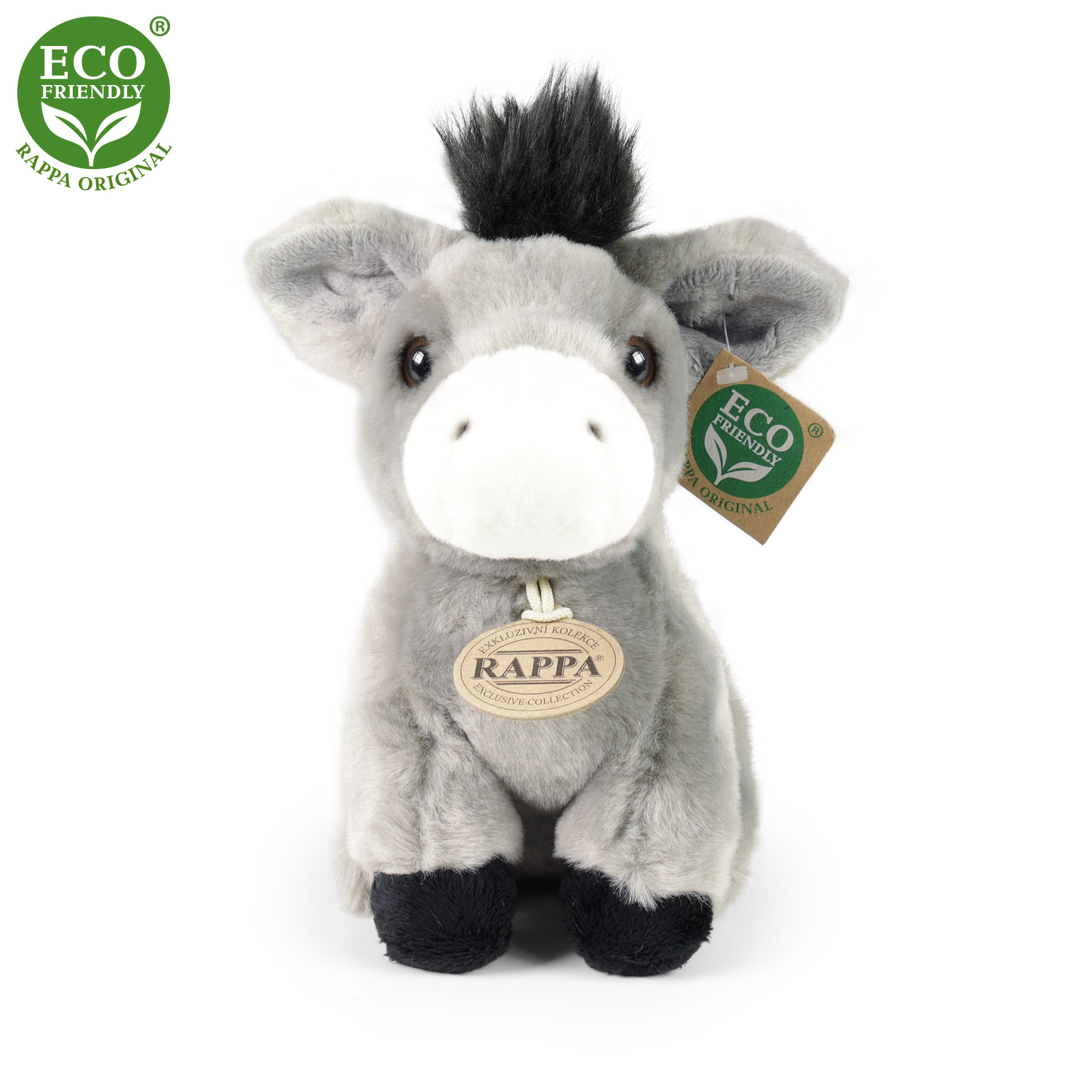 Rappa Eco-Friendly - Plyšový osel sedící 18 cm