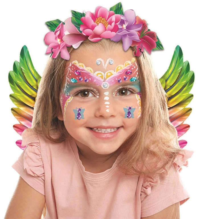 GRAFIX Barvy na obličej dětské šminky Magické víly set s korunkami