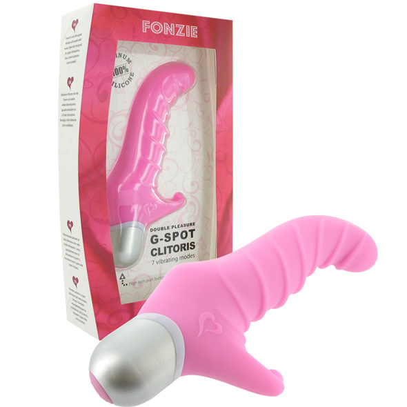 Vodotěsný růžový silikonový vibrátor - Fonzie