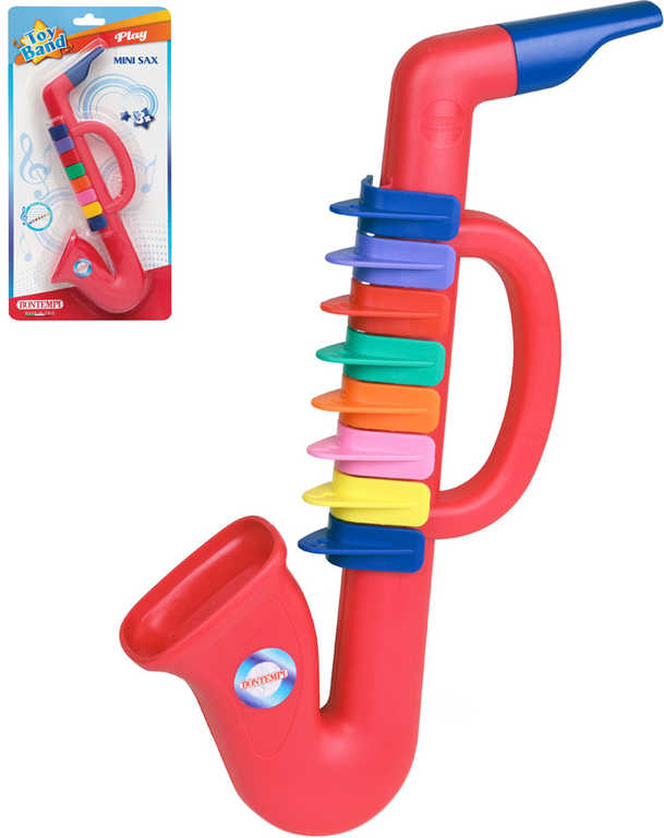 BONTEMPI Dětský saxofon červený 8 klapek plast *HUDEBNÍ NÁSTROJE*
