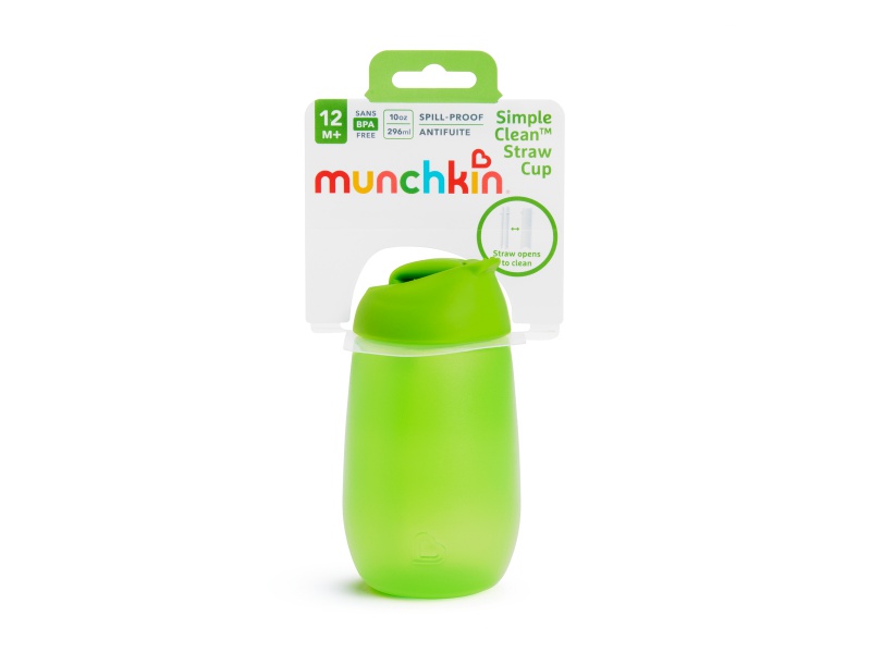 Munchkin - Hrneček s brčkem Simple Clean 296ml - zelený