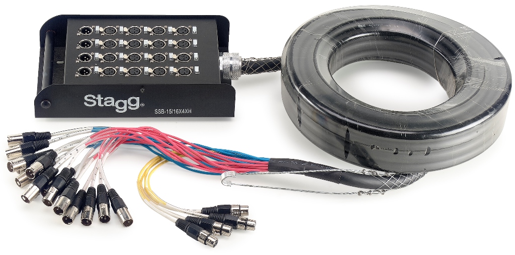 Stagg SSB-15/16X4XH, multicore kabel, 16x XLR M/4x XLR F, 15m