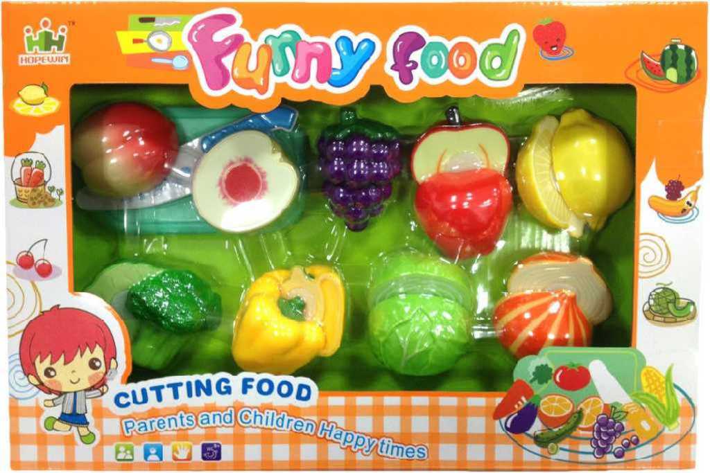 Mac Toys set potravin na suchý zip krájení ovoce a zelenina