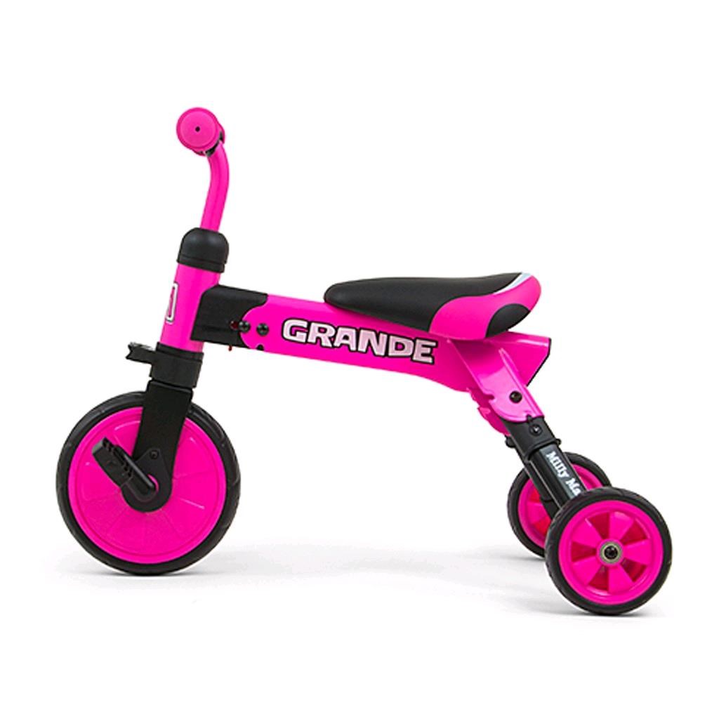 Dětská tříkolka 2v1 Milly Mally Grande - pink - růžová