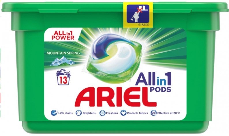 Ariel 3v1 Mountain Spring gelové kapsle, 13 praní 13 ks