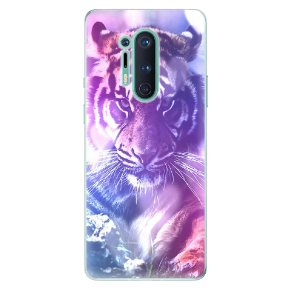 Odolné silikonové pouzdro iSaprio - Purple Tiger - OnePlus 8 Pro
