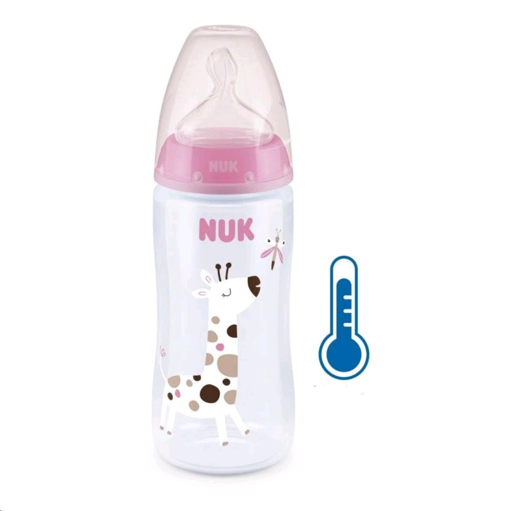 Kojenecká láhev NUK FC+Temperature Control 300 ml BOX-Flow Control savička - pink - růžová
