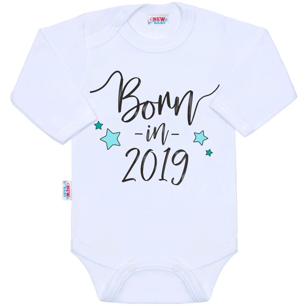 Body s potiskem New Baby Born in 2019 - bílá/80 (9-12m)