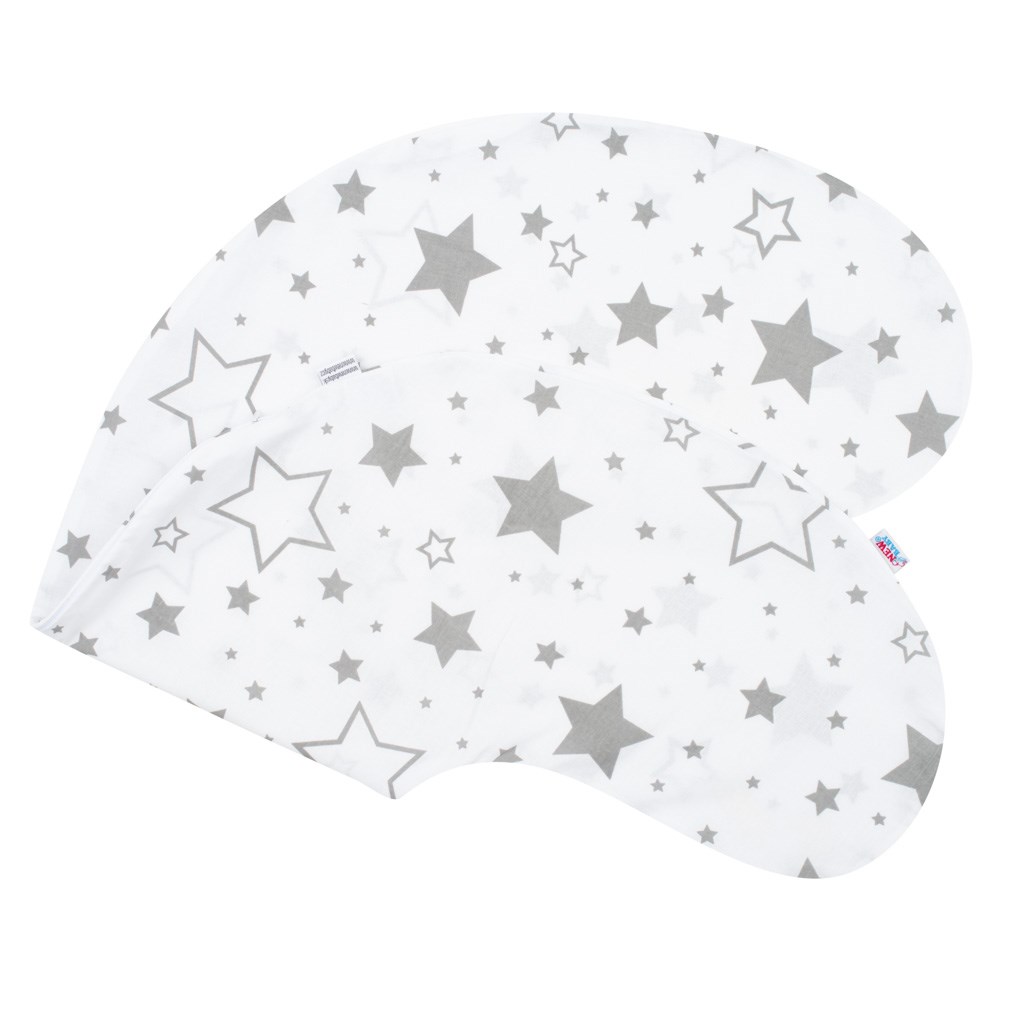 Povlak na kojící polštář - New Baby Hvězdy šedé - bílá