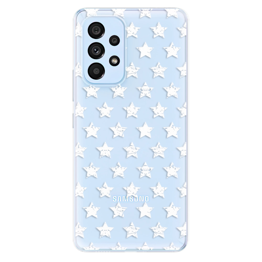 Odolné silikonové pouzdro iSaprio - Stars Pattern - white - Samsung Galaxy A73 5G