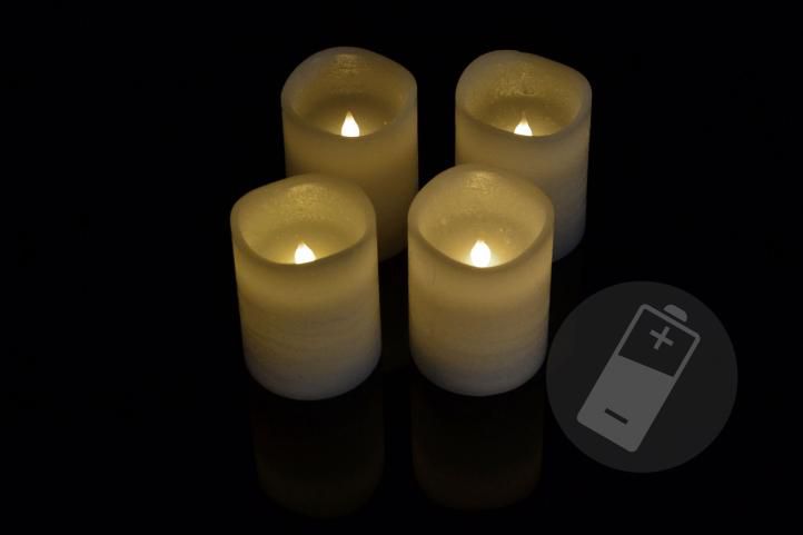 Dekorativní LED sada 4 adventní svíčky, bílá
