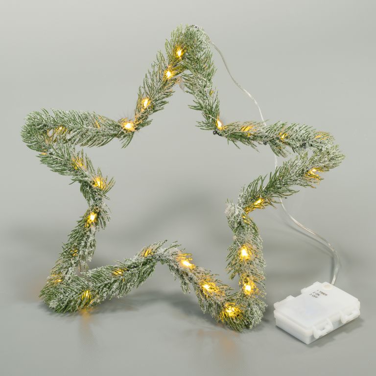 Vánoční dekorace hvězda, 40 cm, 30 LED, teple bílá