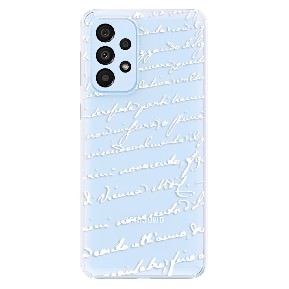 Odolné silikonové pouzdro iSaprio - Handwriting 01 - white - Samsung Galaxy A33 5G