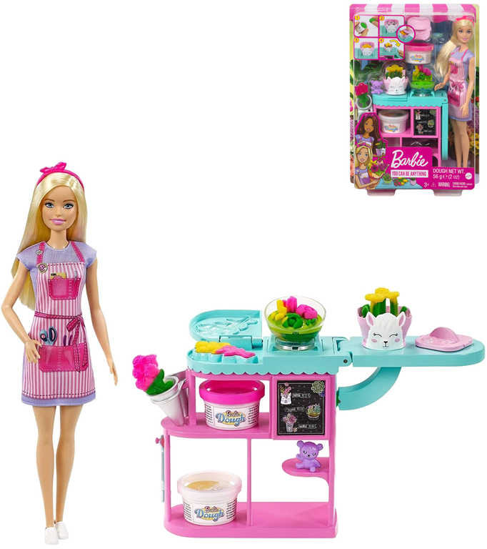 MATTEL BRB Panenka Barbie květinářka herní set s modelínou a doplňky