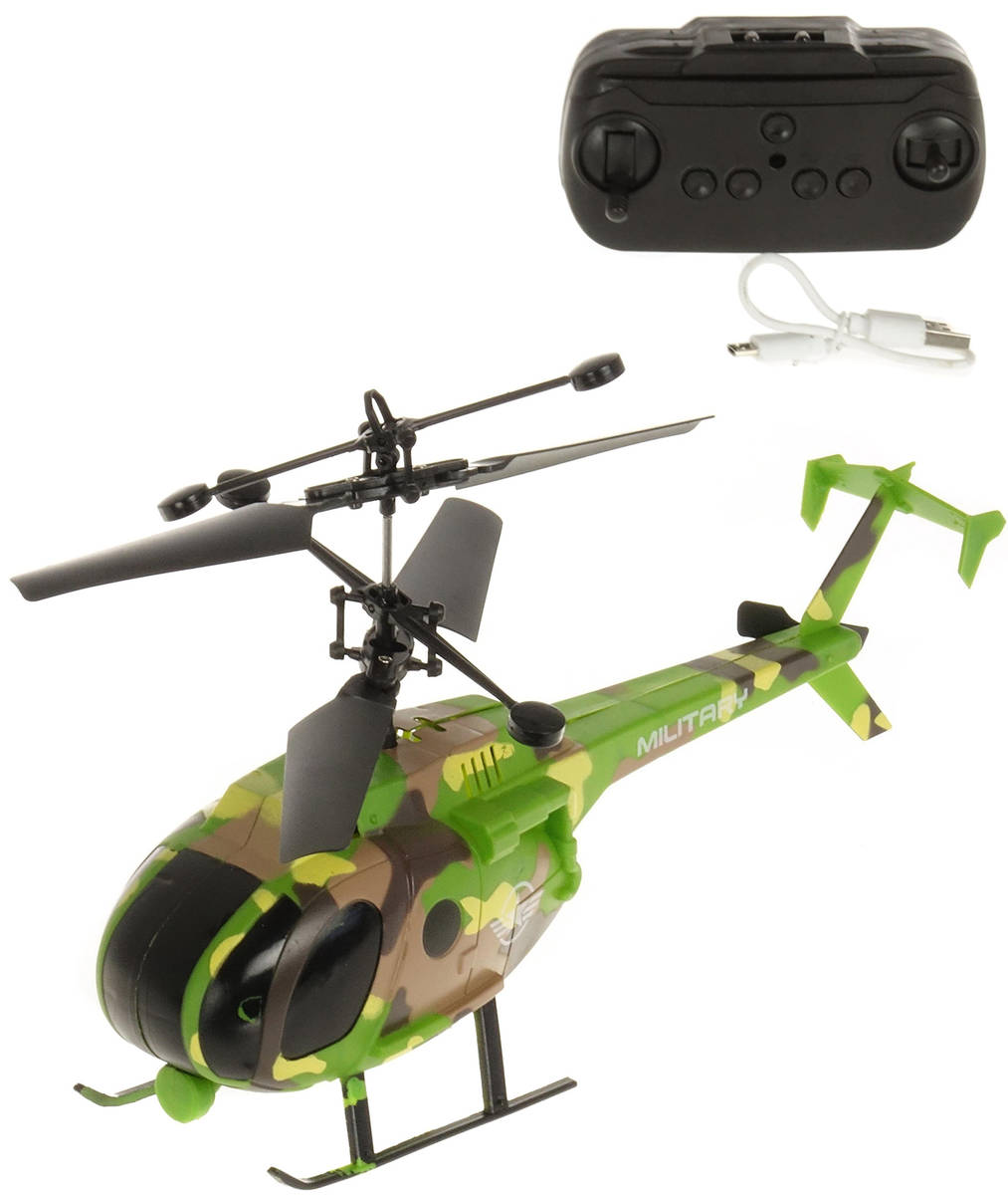 RC Vrtulník army vojenský 20cm na vysílačku na baterie USB