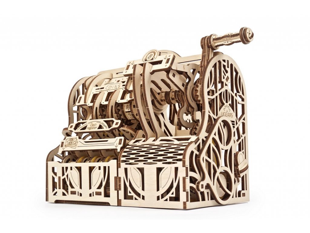 Ugears 3D dřevěné mechanické puzzle Pokladna