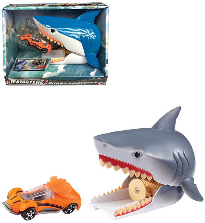 Teamsterz Žraločí útok set žraločí hlava s vystřelovacím autíčkem kov 2 barvy