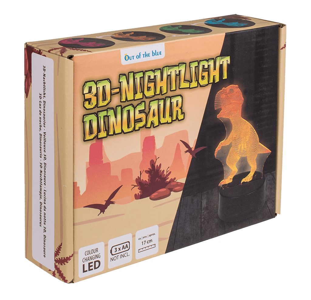 3D noční světlo, dinosaurus, cca 17 cm