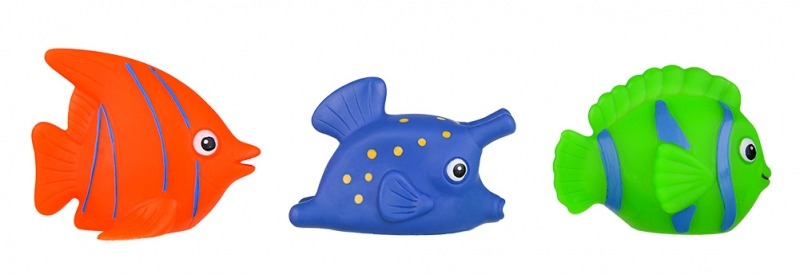 Hencz Toys Gumové zvířátka do vody - rybičky, 3ks v balení