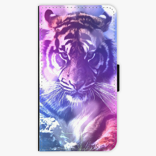 Flipové pouzdro iSaprio - Purple Tiger - Samsung Galaxy S6