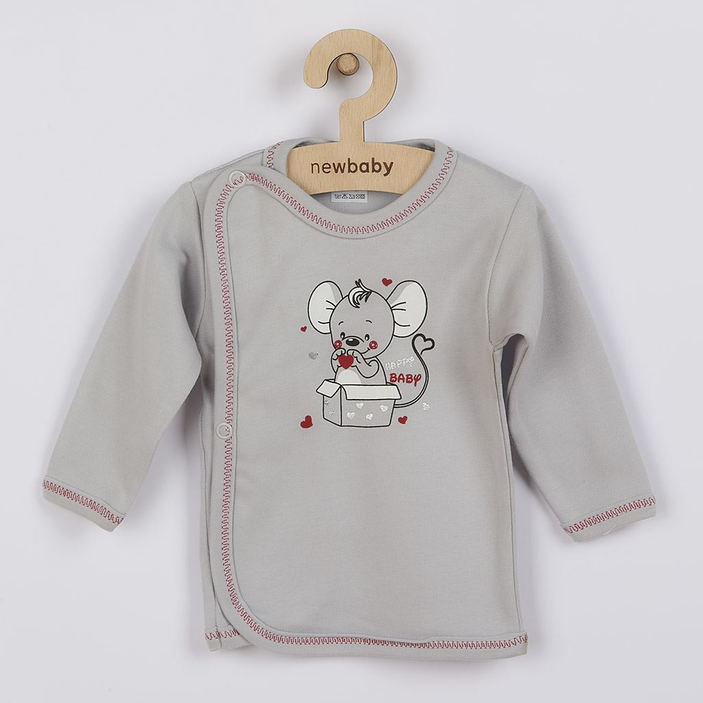 Kojenecká košilka New Baby Mouse - šedá/56 (0-3m)