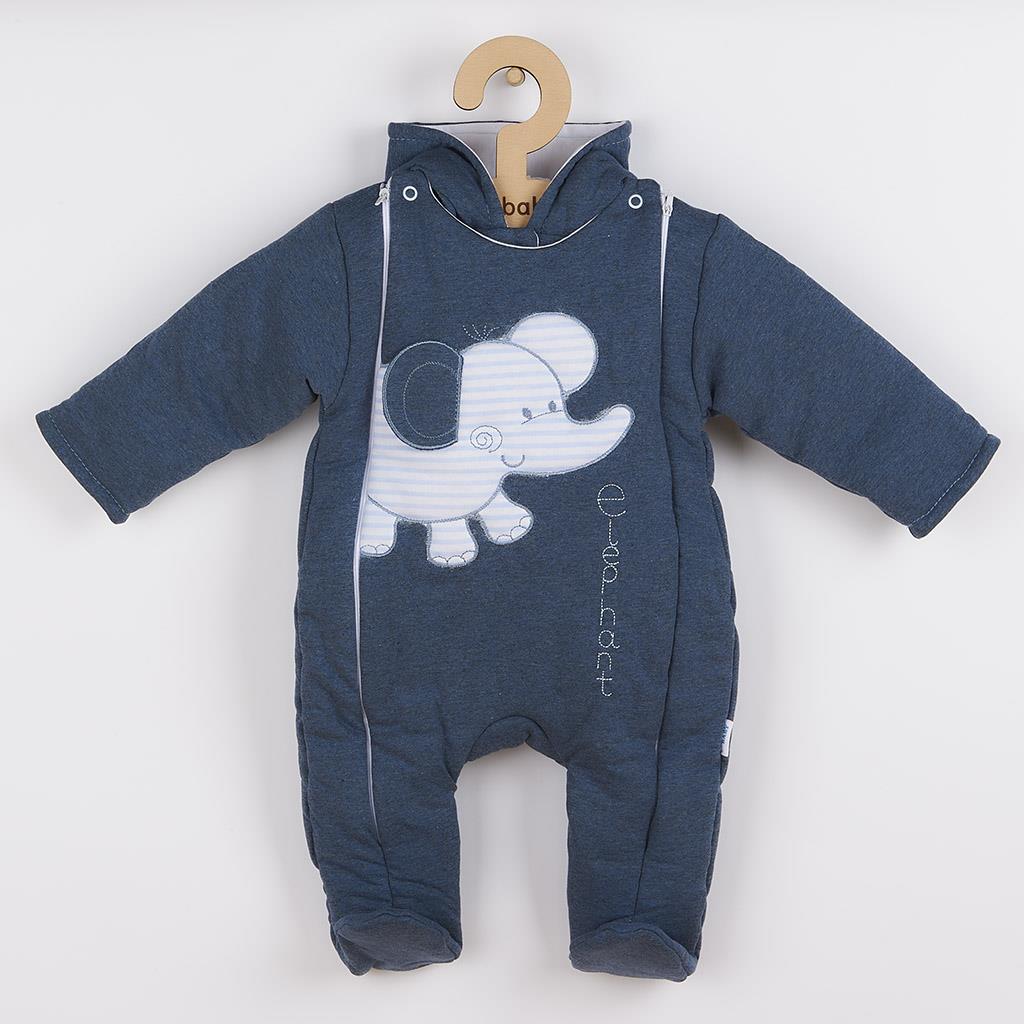 Zimní kombinézka New Baby Winter Elephant - jeans - modrá/80 (9-12m)