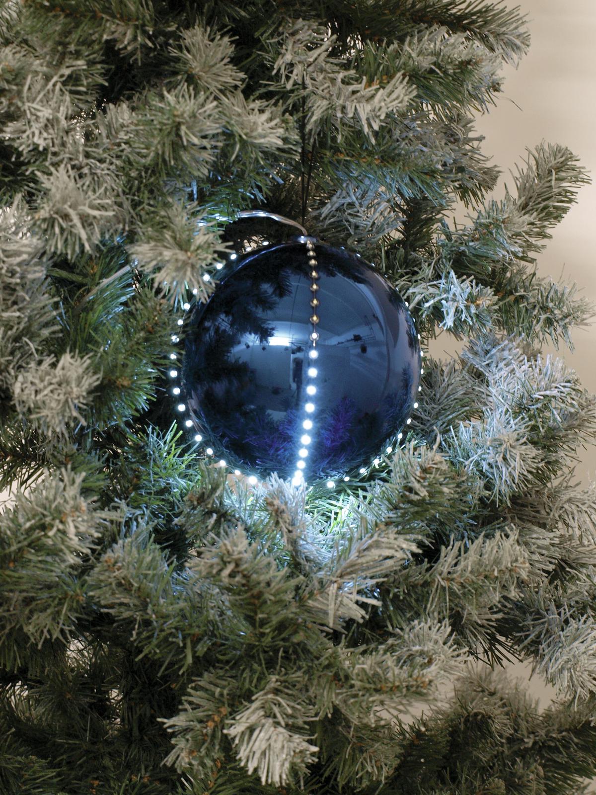 Sněhové LED koule, 8 cm, tmavě modrá, 5 ks