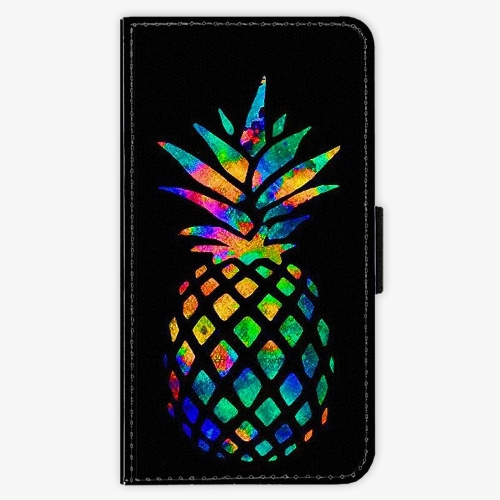 Flipové pouzdro iSaprio - Rainbow Pineapple - Samsung Galaxy A3