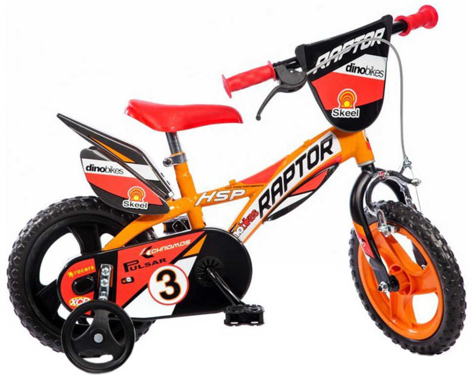 ACRA Dětské baby kolo Dino Bikes oranžové chlapecké 12" balanční kolečka