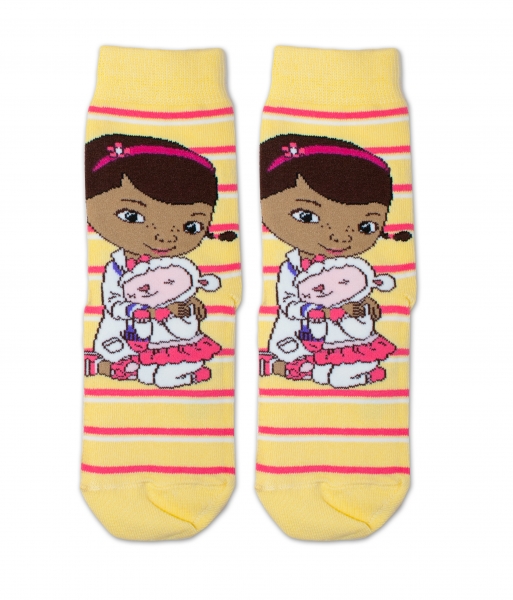 Bavlněné ponožky Disney Doc McStuffins - žluté - 17-19 vel. ponožek