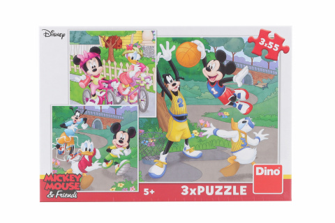 Puzzle Mickey a Minnie sportovci 3x55 dílků