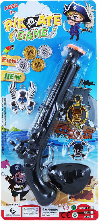 KARNEVAL Pirátská pistole set s doplňky na kartě KARNEVALOVÝ DOPLNĚK