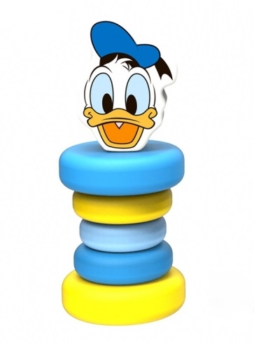 Dřevěné chrastítko Disney, Kačer Donald, 5 x 5 x 12 cm